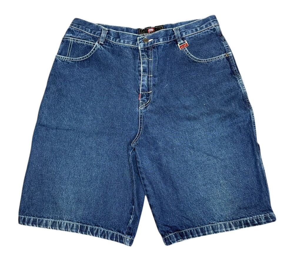 Vintage Y2k Ecko Unltd Carpenter Baggy Denim Jean Shorts Size 38
